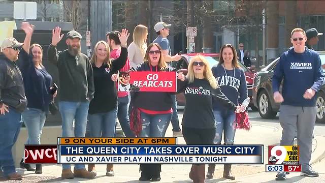 Cincinnati, Xavier fans take over Nashville for NCAA Tournament