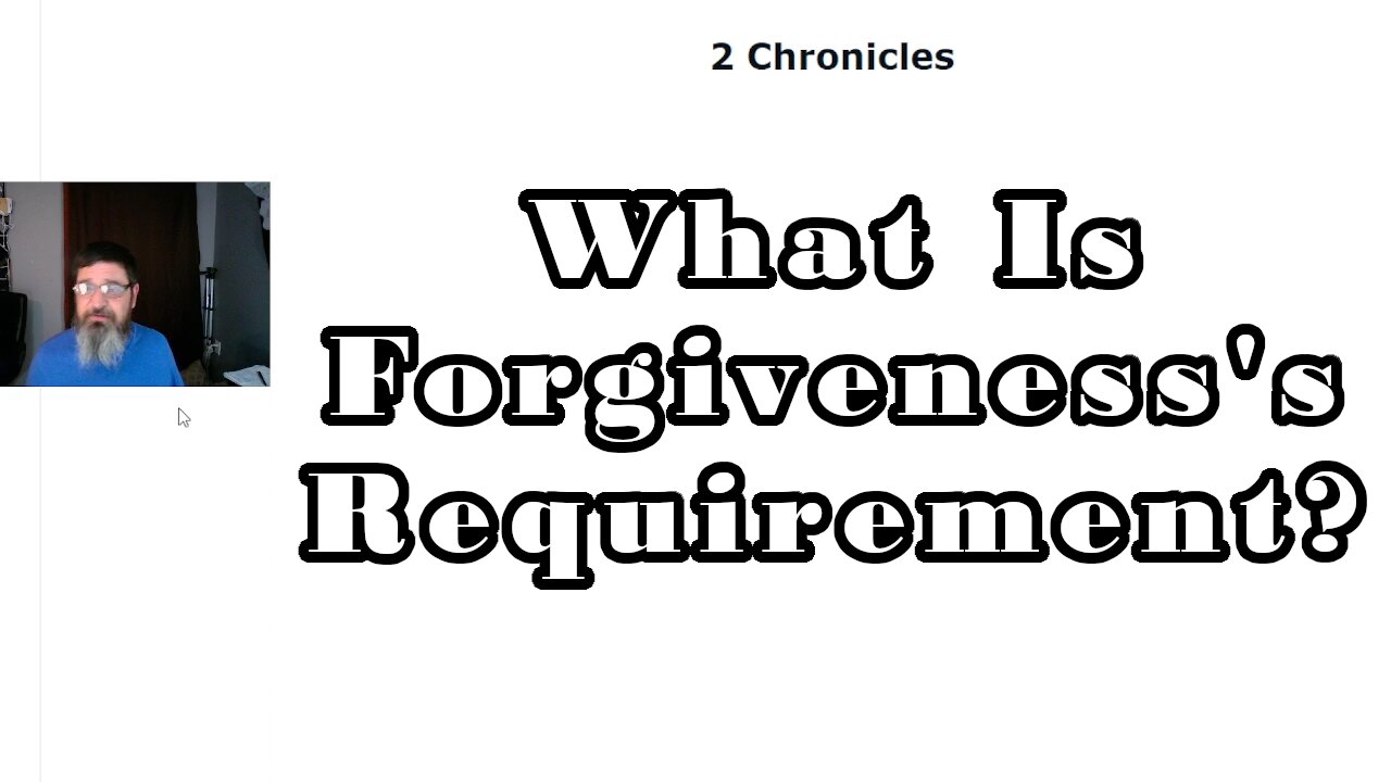 Solomon and NonSacrificial Forgiveness (2 Chronicles 1-12)