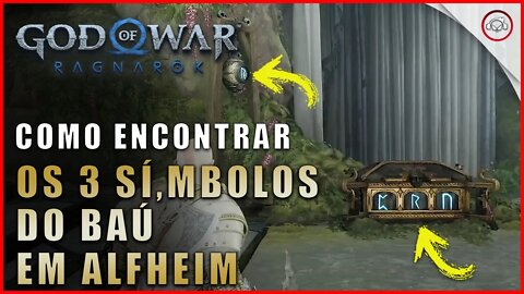 God of war Ragnarok, Como encontrar os 3 símbolos do baú em Alfheim | Super dica