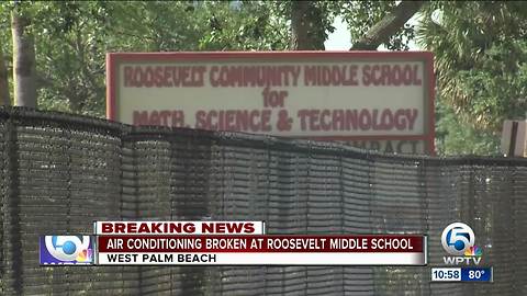 Air conditioning outage impacts Roosevelt Middle School in West Palm Beach