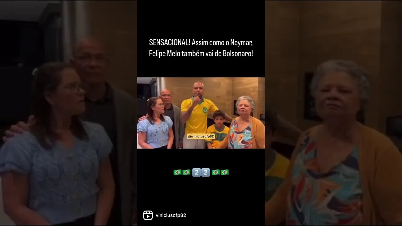 SENSACIONAL! Assim como o Neymar, Felipe Melo também vai de Bolsonaro!