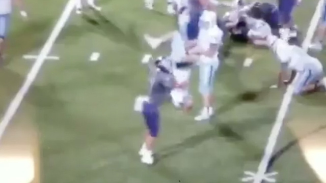 High School Football Player Ejected for POWERBOMBING Opponent