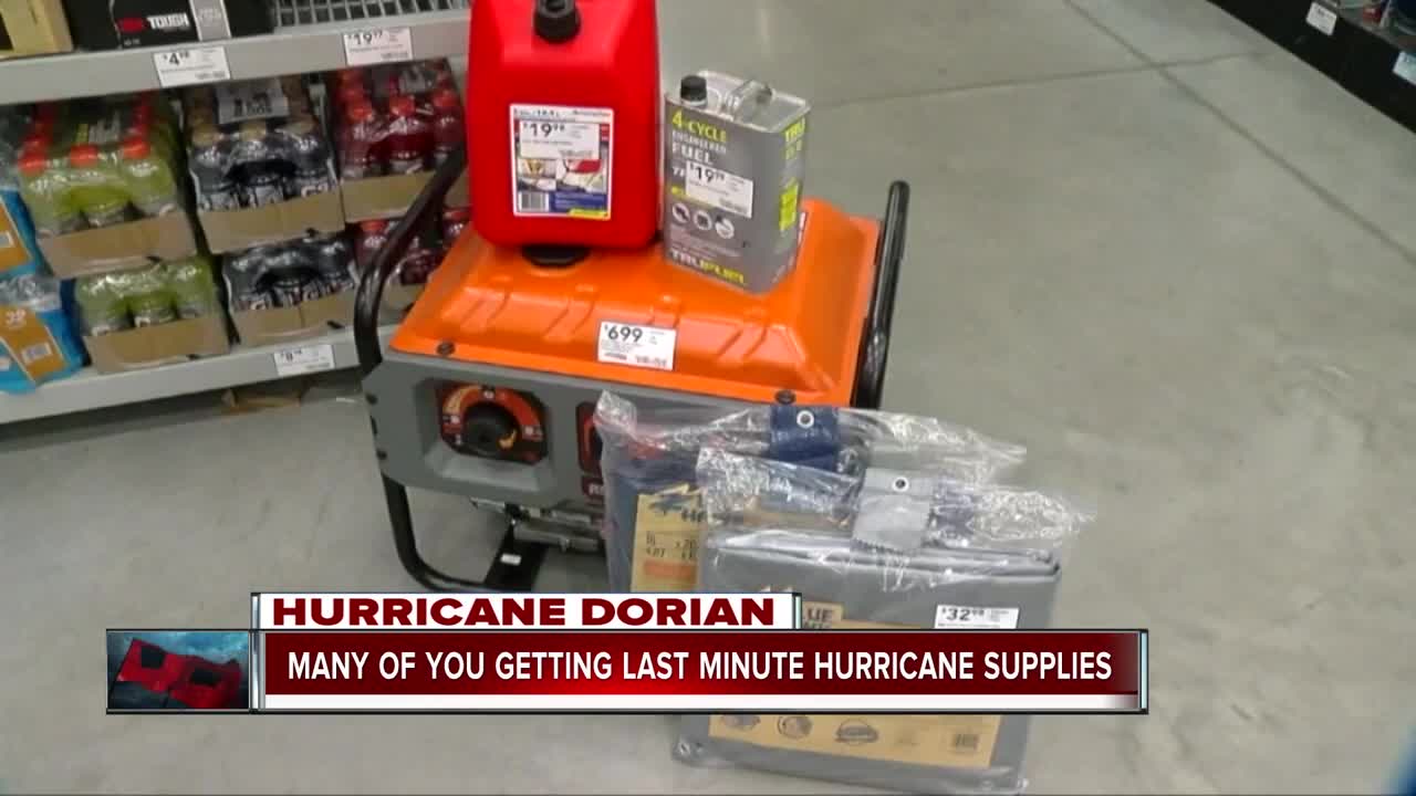 Many people scrambling to get last minute hurricane supplies