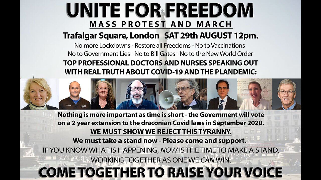 Live From Trafalgar Square, London: Unite For Freedom Mass Protest & March