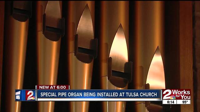 Unique pipe organ being installed at a Tulsa church