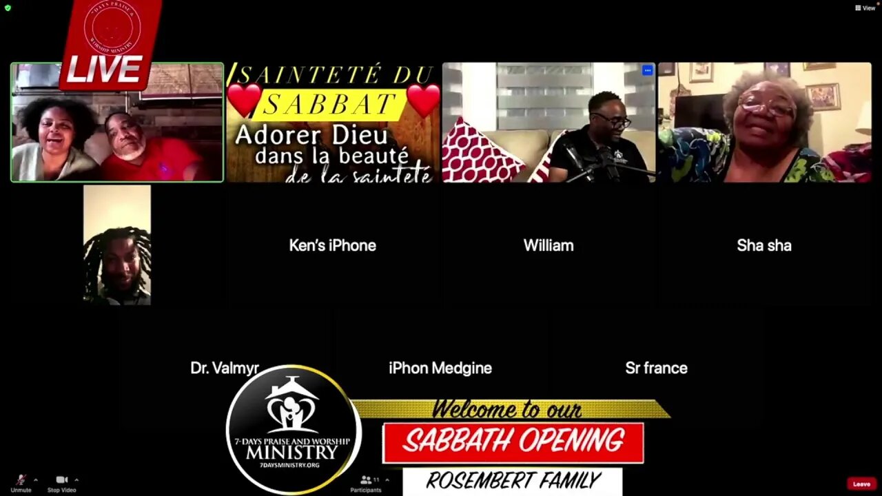 SAINTETÉ DU SABBAT|| OPENING SABBATH TOGETHER || 6-23-23 || ROSEMBERT FAMILY