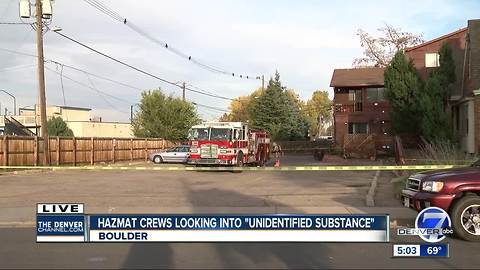 Hazmat crews looking into unidentified substance