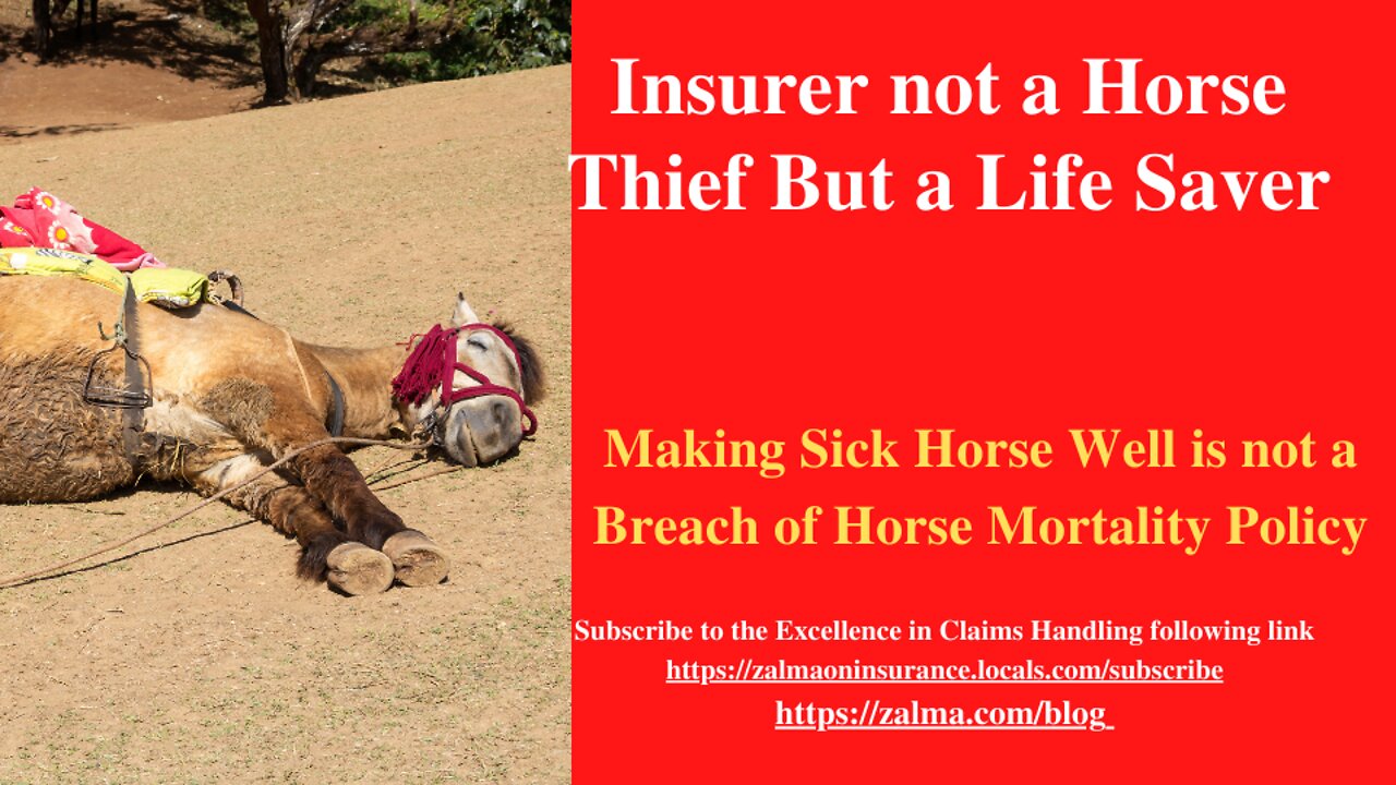 Insurer not a Horse Thief, But a Life Saver