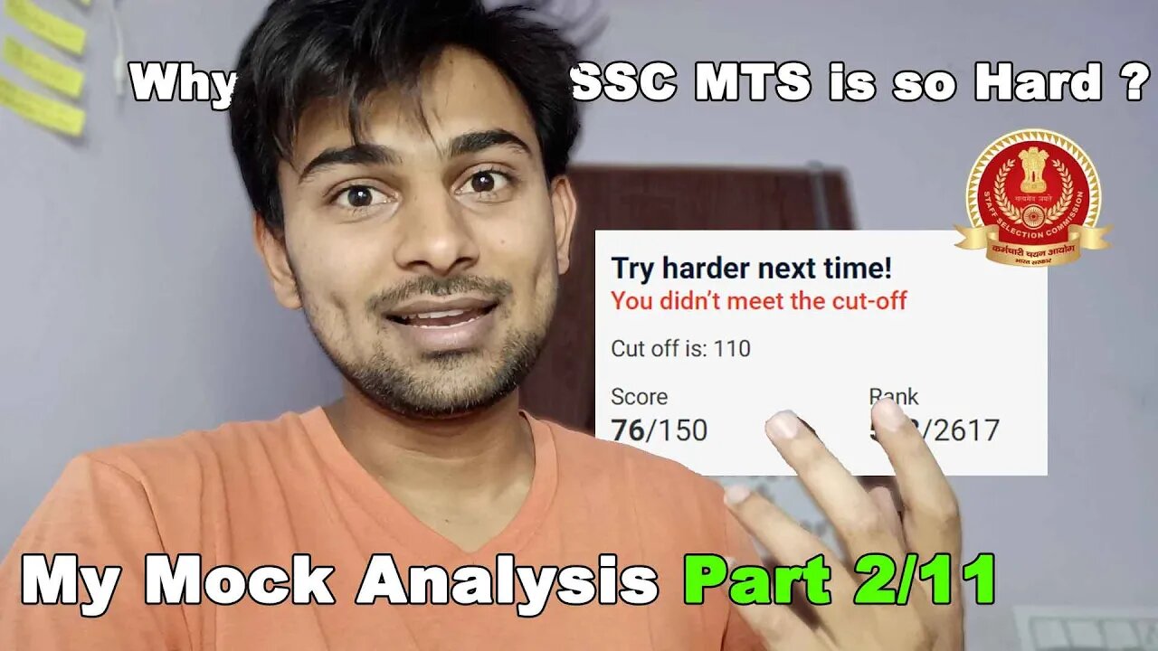 SSC MTS 2022 Mock Analysis Part 2/11 Hard to Crack ? #sscmts2022 #mock #mews