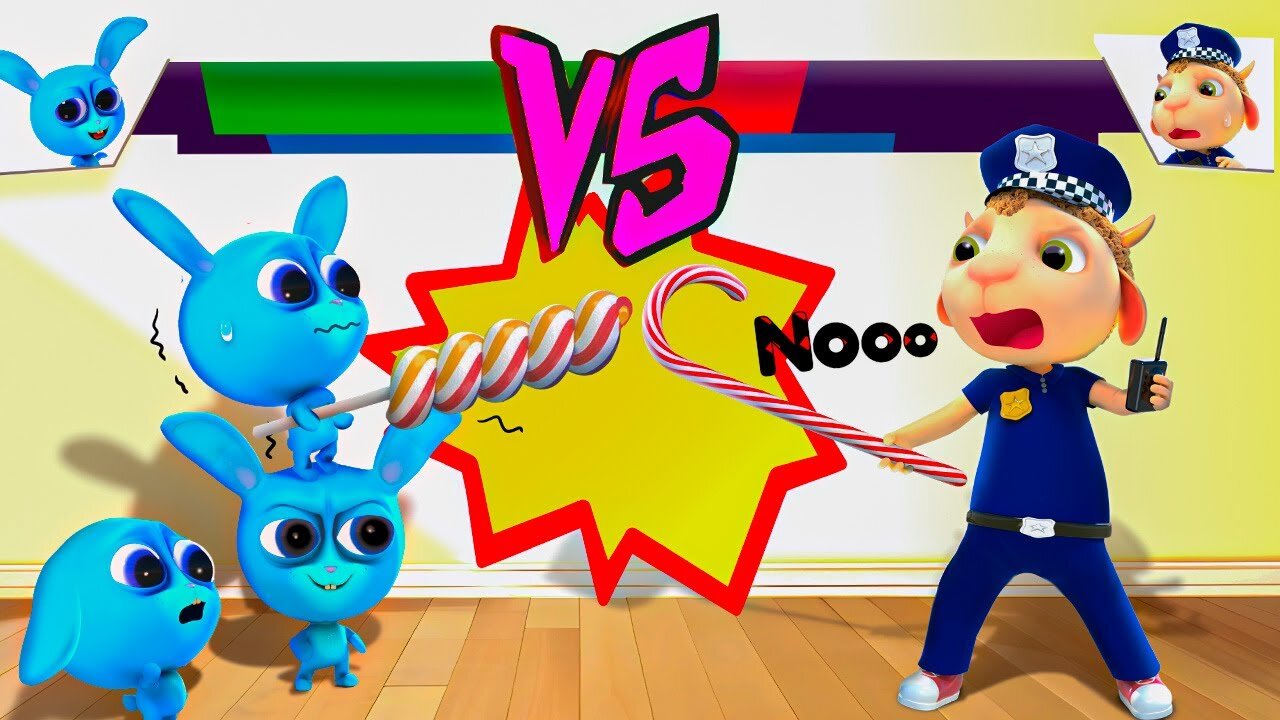 Nursery Rhymes & Kids Songs | Naughty Bunnies Vs the Police | Three Rabbits and a Policeman