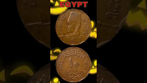 Egypt 10 Milliemes 1943.#shorts #coinnotesz