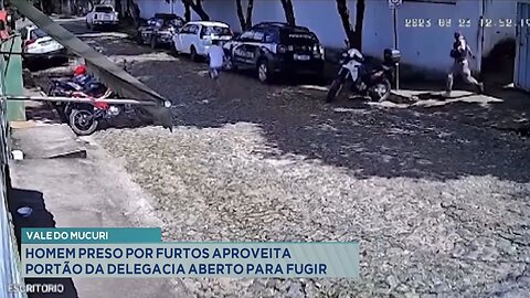 Vale do Mucuri: Homem preso por furtos aproveita portão da delegacia aberto para fugir.