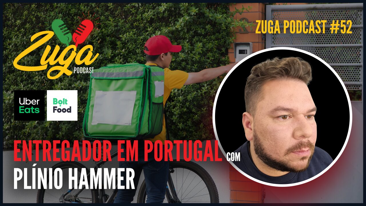 PLÍNIO HAMMER - (ENTREGADOR/ESTAFETA EM PORTUGAL) - Zuga Podcast #51 #ubereats #boltfood