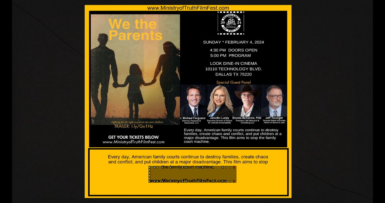 WE THE PARENTS - Showing & Panel Discussion - Ministry of Truth program series