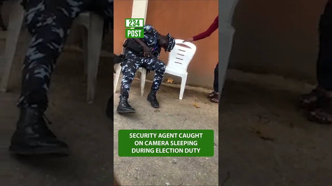 Police officer caught on camera sleeping on Election Duty #shorts