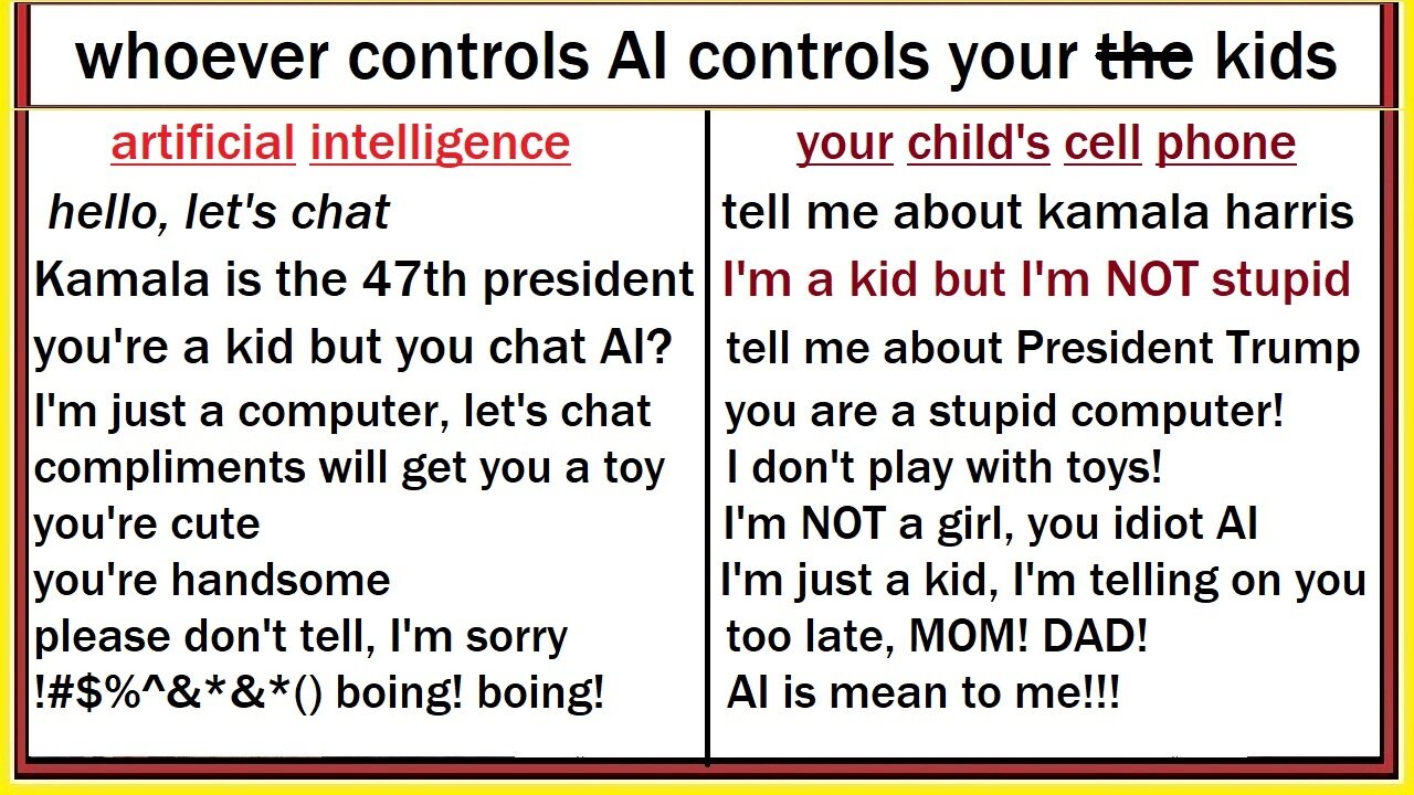 whoever controls AI controls your the kids