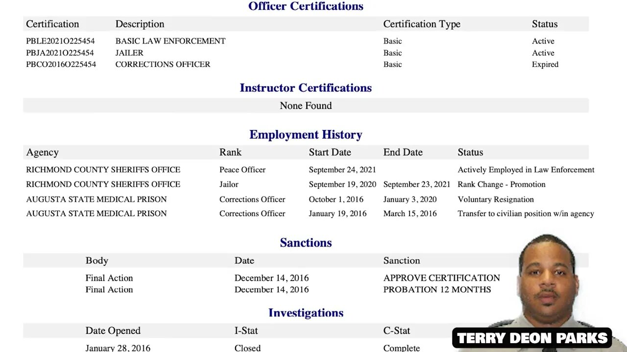 TERRY PARKS GBI Interview I didn't see anything! Jermaine Jones death case