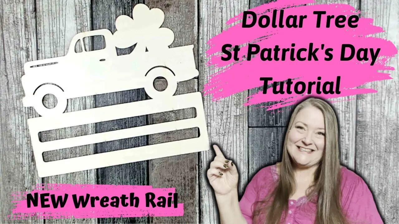 St Patrick's Day Truck Wreath Using Dollar Tree's New Wood Wreath Rail ~ Easy & Budget Friendly