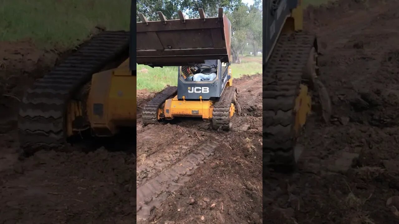 JCB 225T eco Skid Steer Dropping 3/4 Gravel Drain Pipe | D.I.Y in 4D