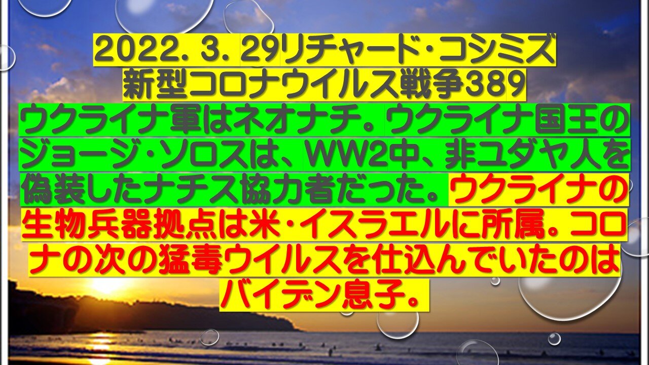 ２０２２．３．29リチャード・コシミズ 新型コロナウイルス戦争３８9