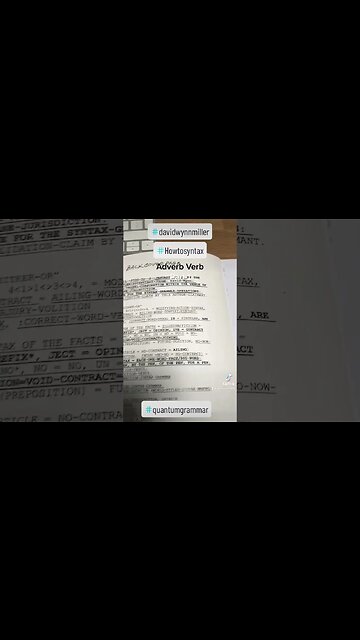 Video 1. #adverb #verb #how to syntax #syntax In this video I talk about the adverb verb scenario.