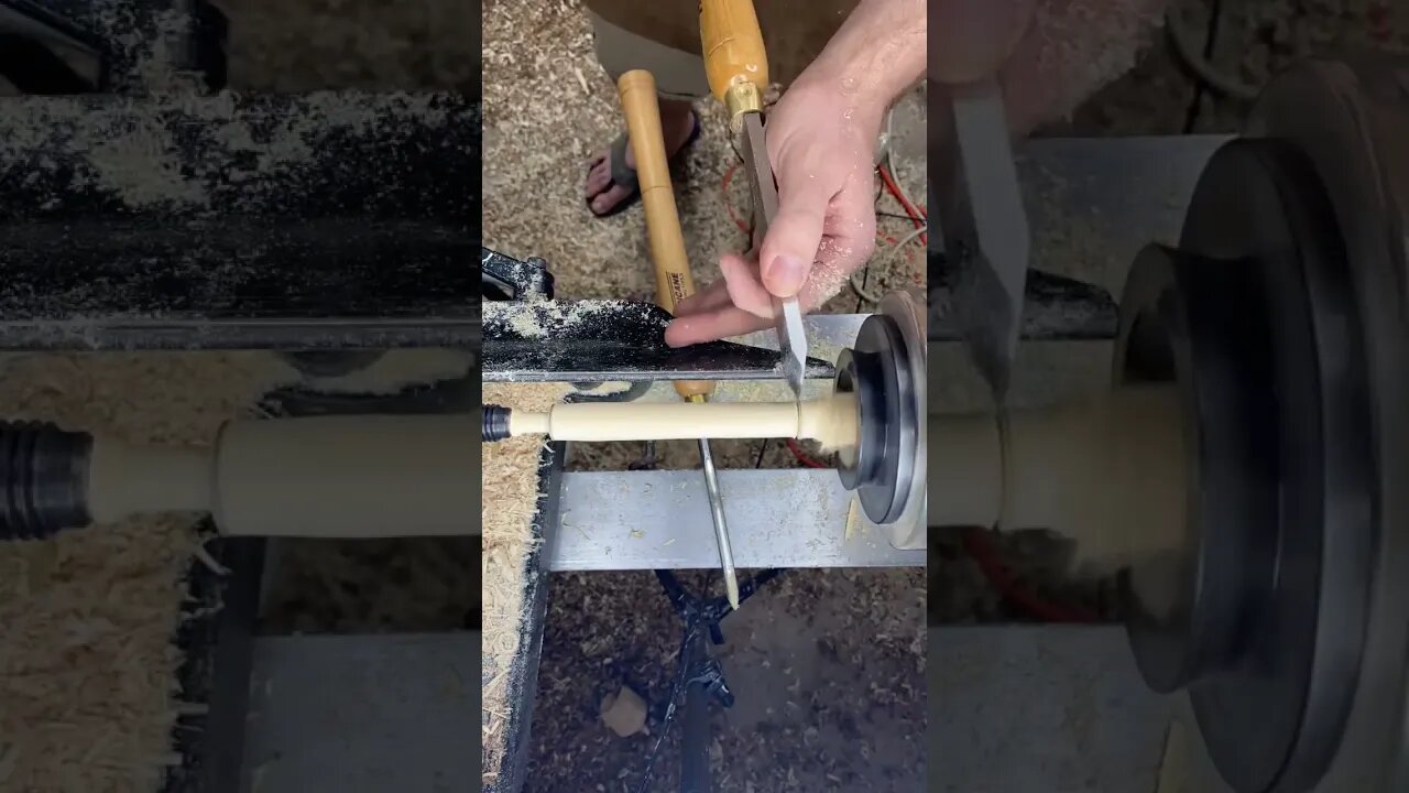 Woodturning a small handle