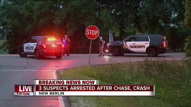 New Berlin and Brookfield police arrest 3 suspects after short police chase of stolen car