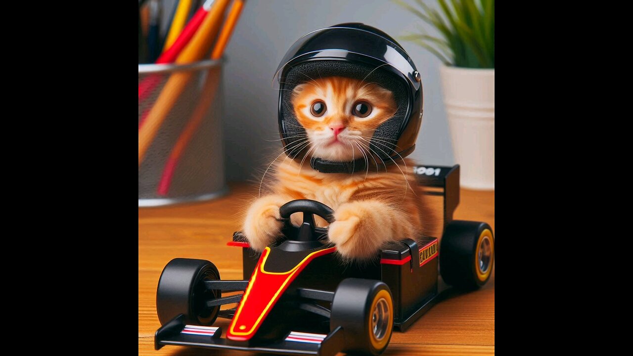 A cat drives a formula 🏎🏎