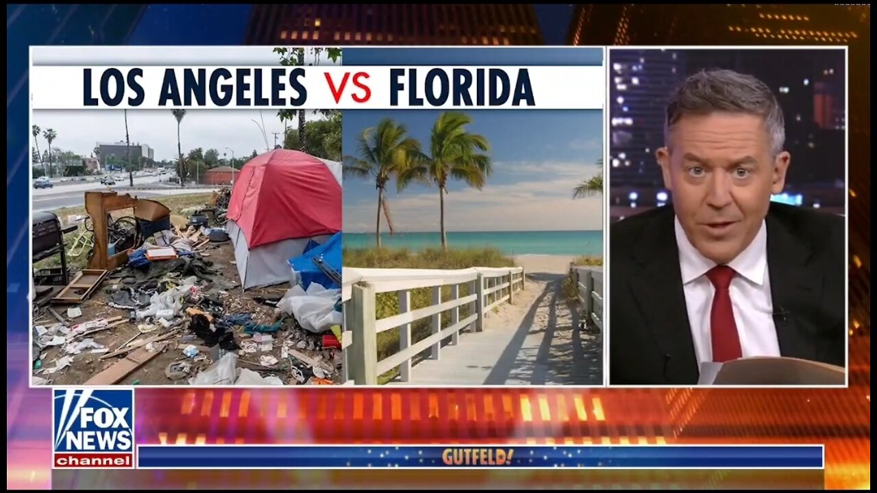 Gutfeld: Florida's Lucky L.A. Banned Official Travel, Can Dodge Creeps Now