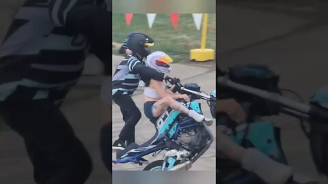 Motorcycle Stunts! Fire starter, donuts, Girl pickup, 3 on a bike