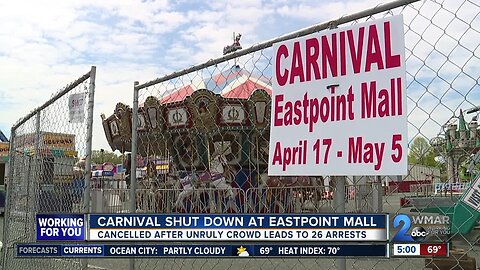 26 people arrested after fights break out at carnival outside Eastpoint Mall in Dundalk