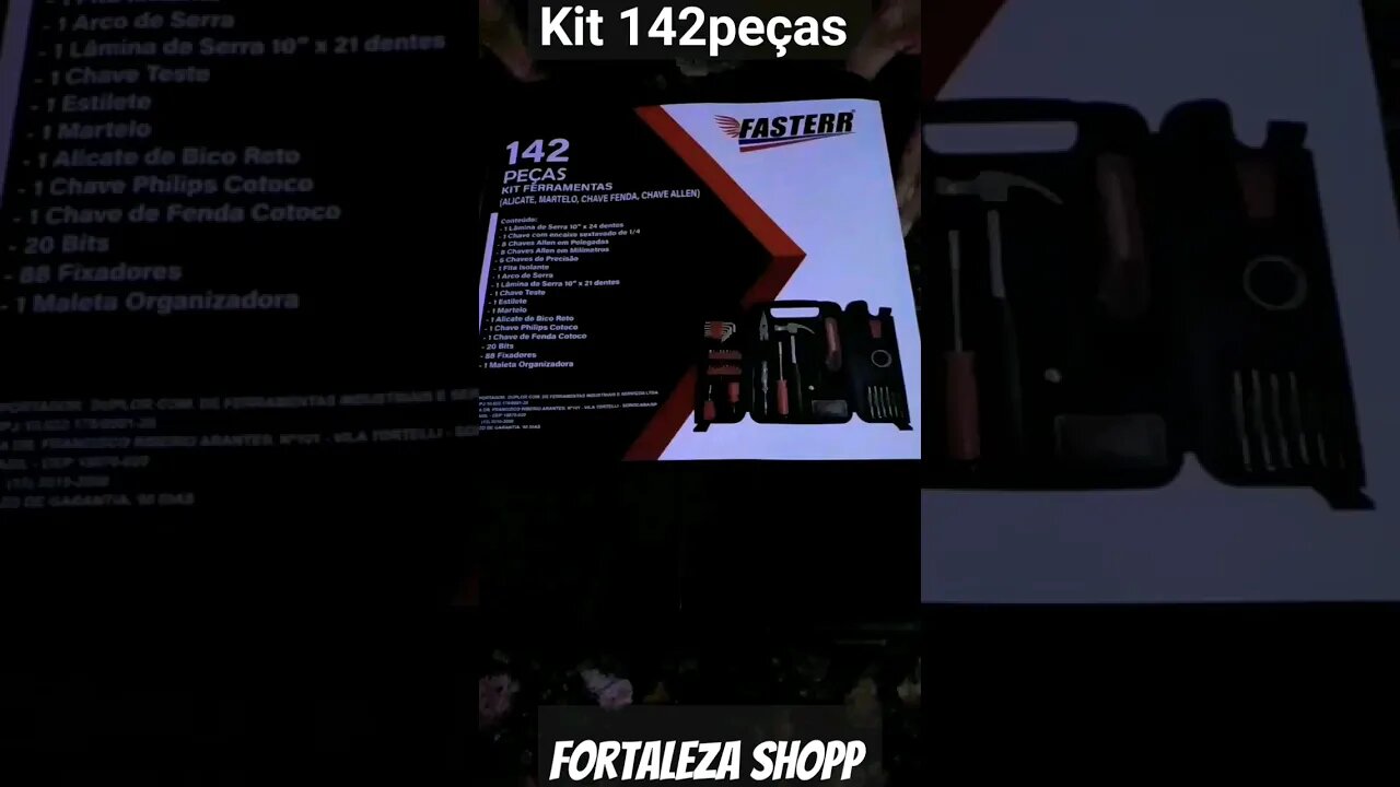 É é é 142 peças na maleta pra você resolver os imprevistos do dia a dia com preço especial R$129,79.