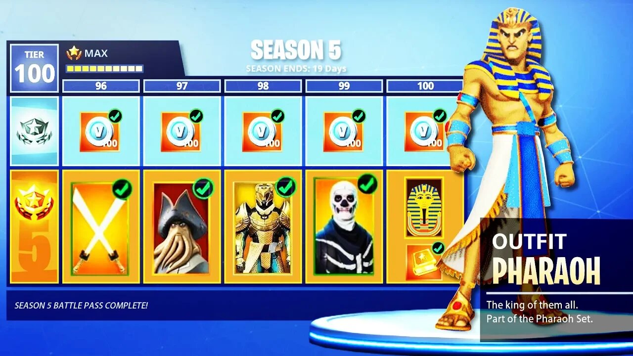 NEW "Fortnite Season 5" INFORMATION! ALL SKINS & ITEMS TIER 100 SHOWCASE in Fortnite Battle Royale!