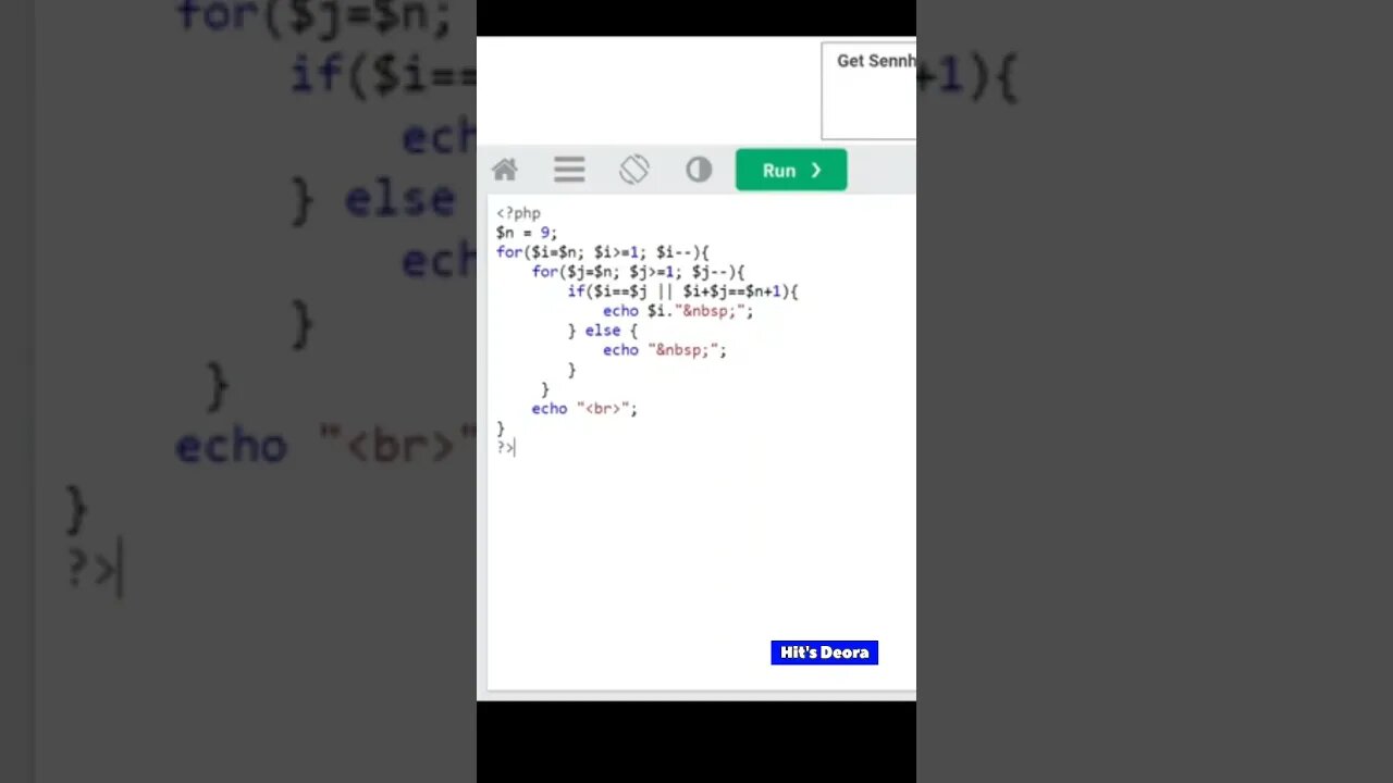 X number pattern programing in Php | #php #computer #cs #bca #phptricks