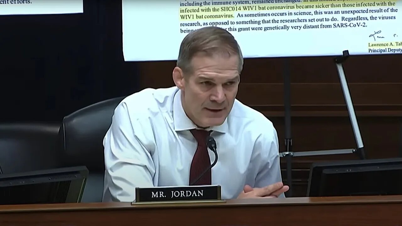 Jim Jordan: Facts About COVID Origins Fauci Hid American People