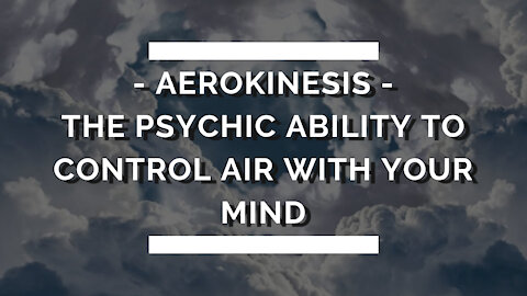 How to control air with your mind ???