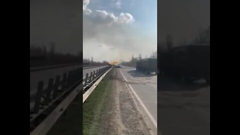 Ukraine War - Russian tank burns