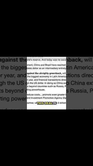 China and Brazil Ditch US Dollar in Shocking Trade Deal