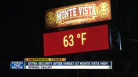 Security increased at Monte Vista HS due to threat