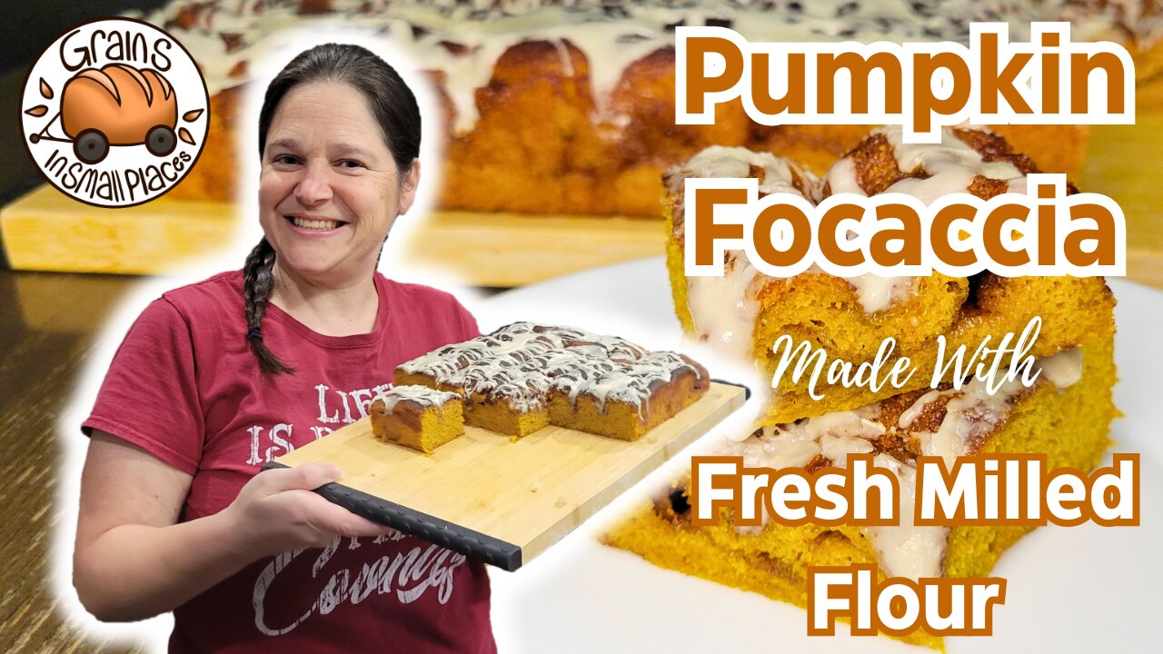 Pumpkin Spice Focaccia Made With Fresh Milled Flour