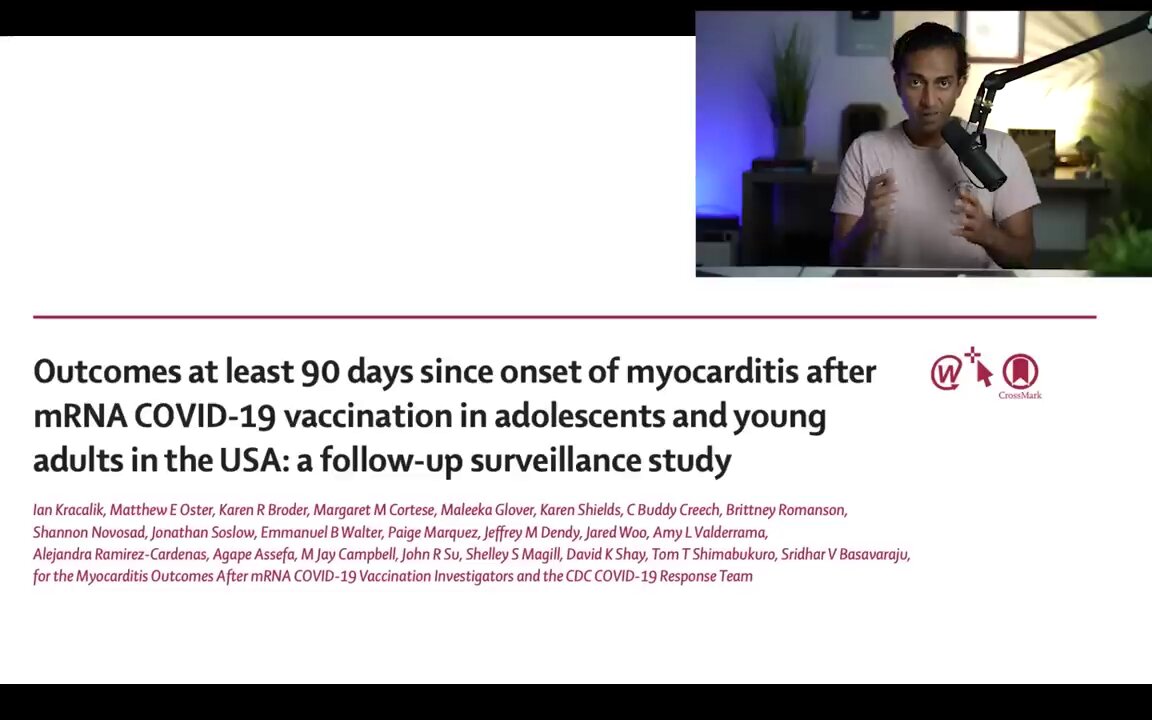 Dr. Vinay Prasad on new Lancet paper: Vaxx induced myocarditis not rare, not mild, not transient