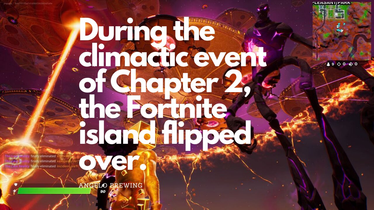 During the climactic event of Chapter 2, the Fortnite island flipped over.