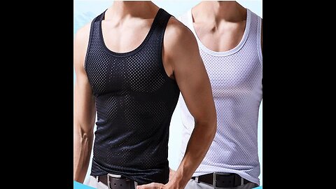 Mens Mesh Vest Ice Silk Quick-drying Bodybuilding Tank tops