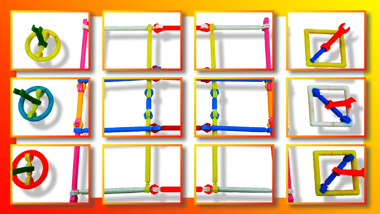 Educational Building Toy Building A tic tac toe game and how playing with it with smart stick blocks