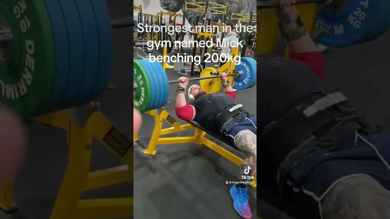 Strongest man in the gym named Mick benching 200kg #gym #fypシ #fypシ゚viral