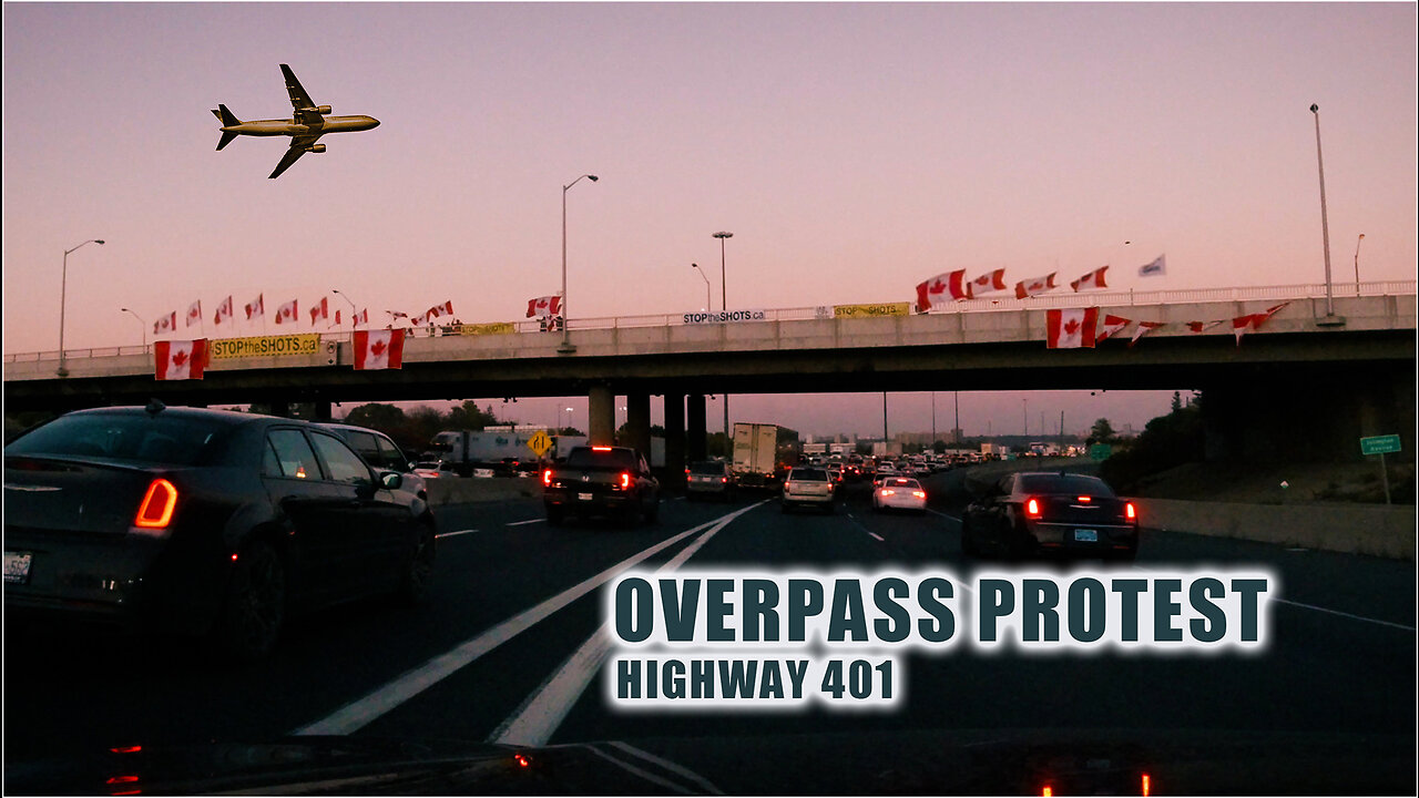 Freedom Flag Wave High way 401- Toronto Canada