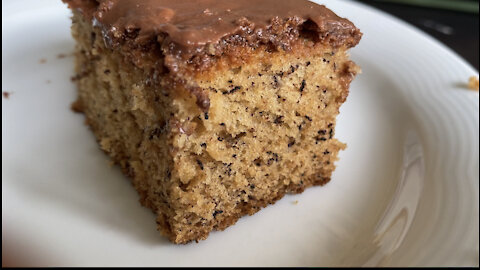 Banana Cake With Chocolate Glaze