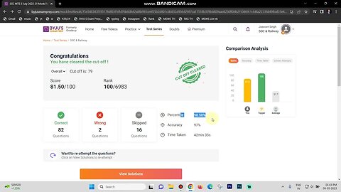 Cutt Off Cleared | SSC MTS 2022 Previous Year Test Analysis | Rank 100 #mock #sscmts #mews