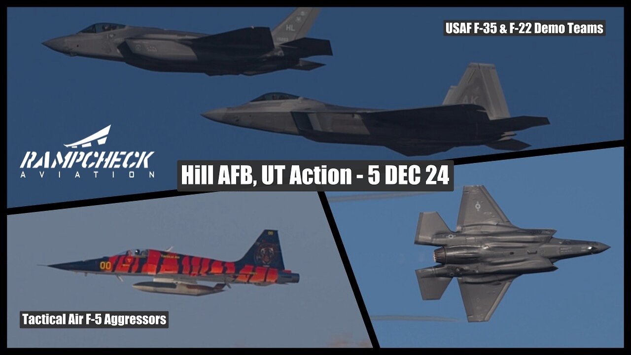 Flying Action at Hill AFB, Utah USA - 5 DEC 24 - F-35 & F-22 Demo Teams!