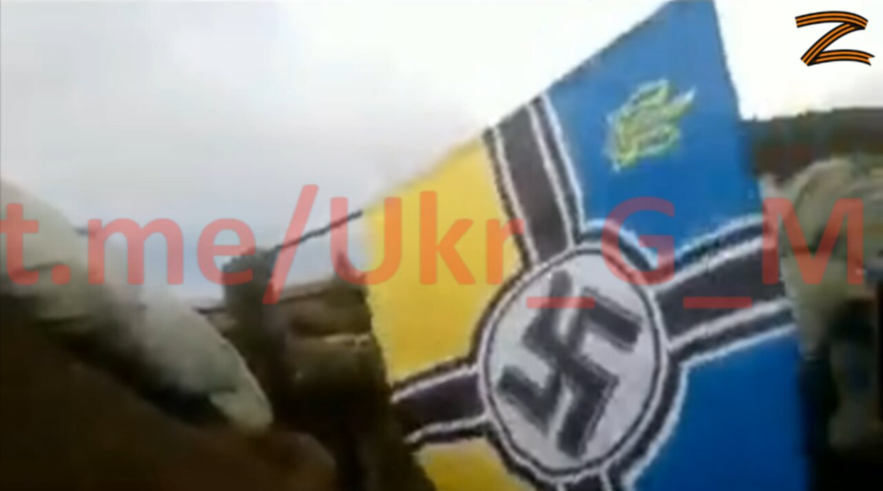 Ukrainian Nazis teasing the Russian forces glorifying "The 4th Reich"